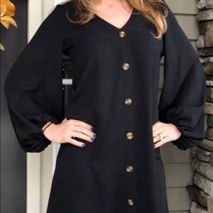 Black balloon sleeve dress NWT